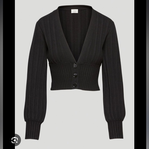 wilfred Sweaters - Wilfred Black Ribbed Cardigan